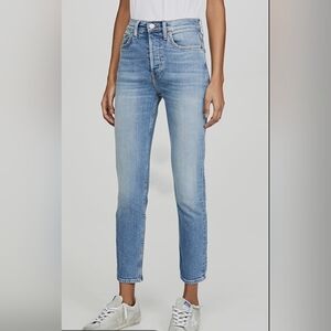 Re/Done Levis Reconstructed High Ankle Slim Fit Denim Jeans 24
